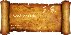 Forró Zoltán névjegykártya