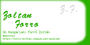 zoltan forro business card