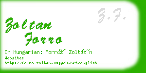 zoltan forro business card